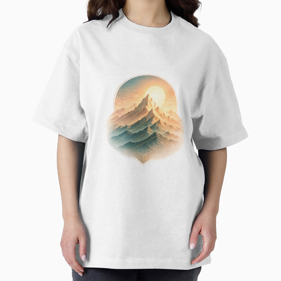 Luxury Mountain Emblem – Minimal Geometric Nature Design for Hoodies & Tees by Mandardesigns09 Sweatshirt (Image 2)