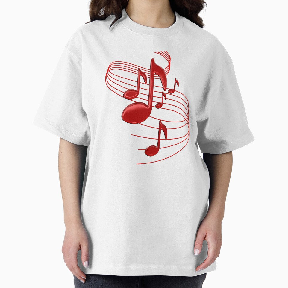 Red Flowing Music Notes by CoolDoodles T-Shirts, Hoodie, Sweatshirt | BlankRebels.com (Image 2)