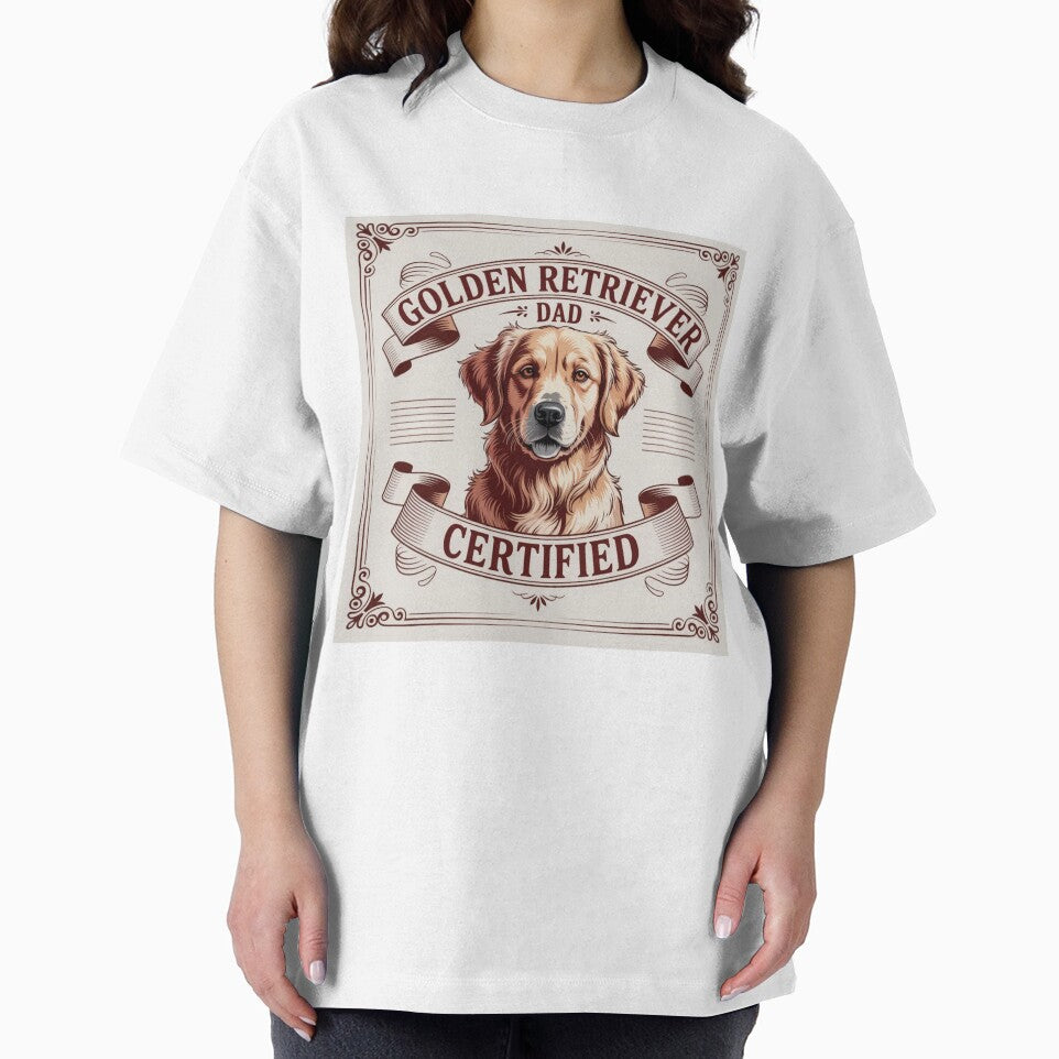 Golden Retriever Dad Certified Vintage Dog Lover Gift Shirt by PawsomeArtCo