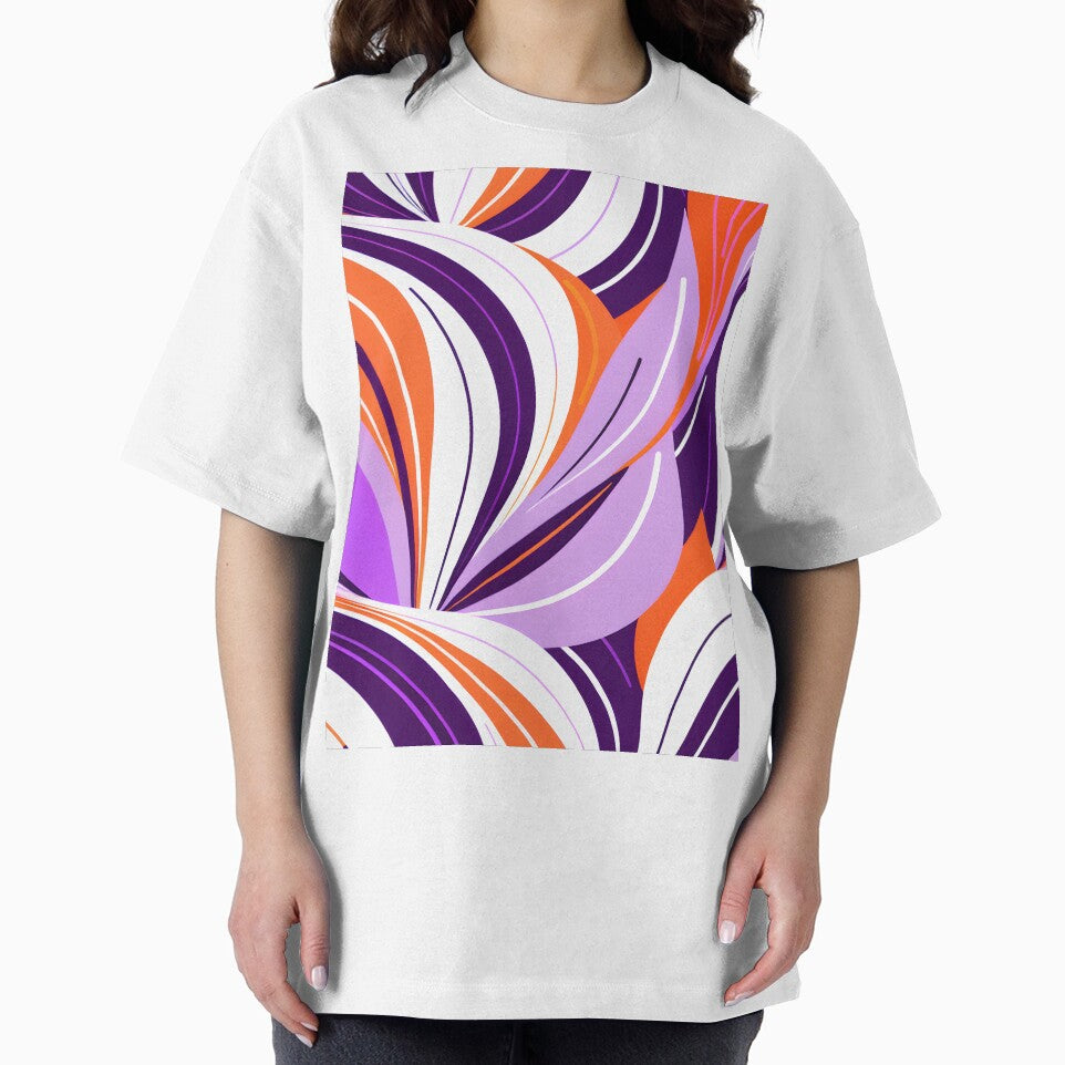 Mid Century Modern Abstract Botanical Tangerine Lilac T-Shirts, Hoodie, Sweatshirt