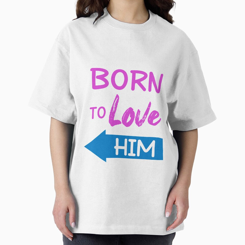 Born To Love Him Couple Shirts Valentines Day by Mesyo Hoodie, Sweatshirt | BlankRebels.com (Image 2)