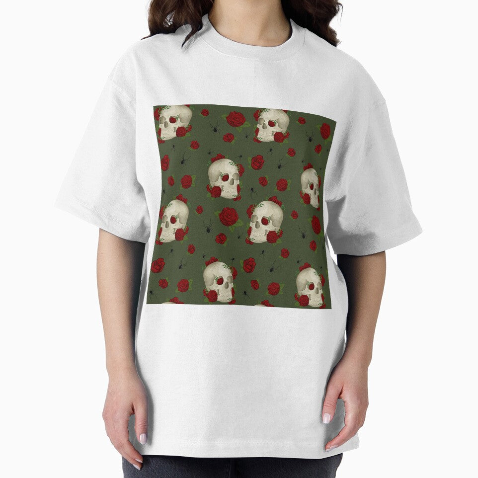 Vintage Dark Academia Skulls, Roses, Spiders with Dark Green Background by serafineaandd T-Shirts, Hoodie,... (Image 2)