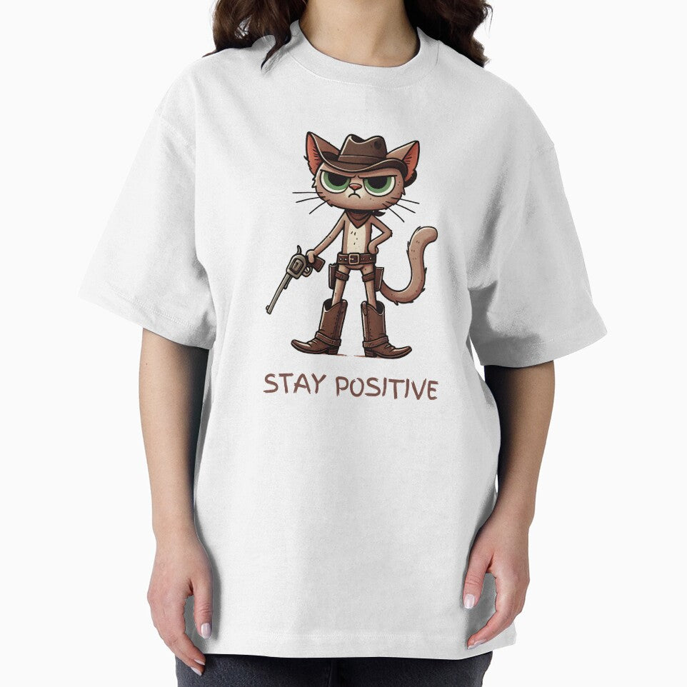 Cowboy Cat - Stay Positive - Minimalist Animal Art by BeaverFriends T-Shirts, Hoodie, Sweatshirt | BlankRebels.com (Image 2)