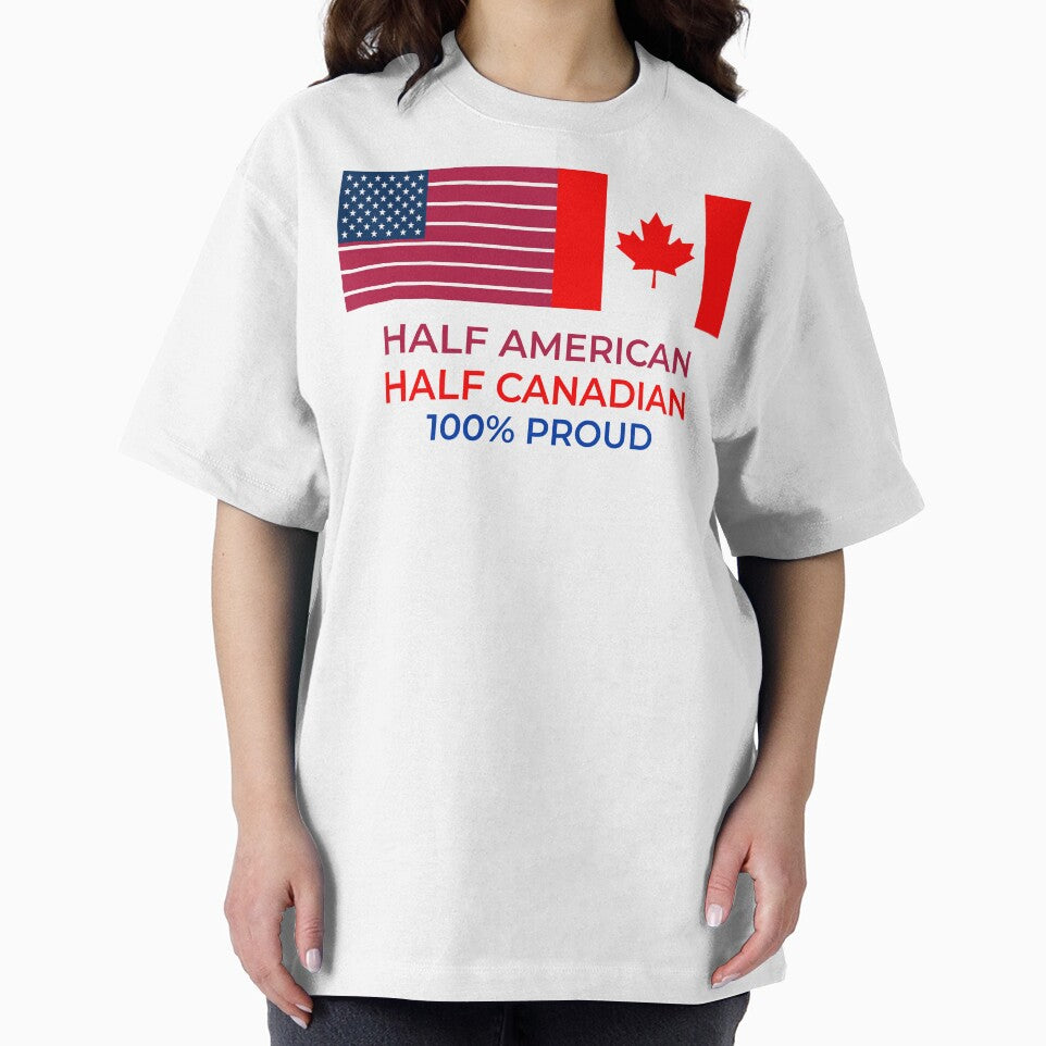 half American half Canadian 100% proud dual heritage by GlobalPrintArt
