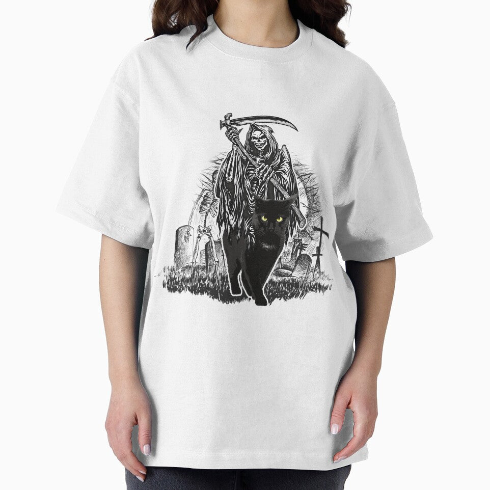 Death with a black cat by uni T-Shirts, Hoodie, Sweatshirt | BlankRebels.com (Image 2)