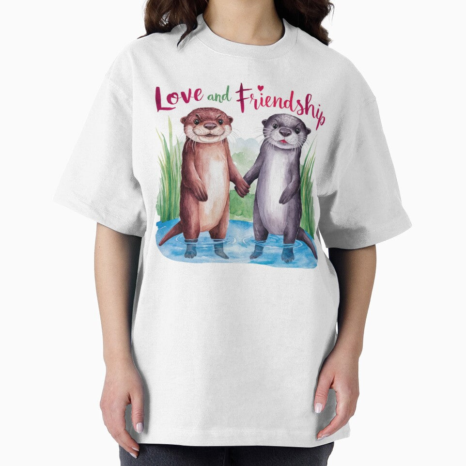 Love and Friendship: Playful Otters Art by deluxedigital1 T-Shirts, Hoodie, Sweatshirt | BlankRebels.com (Image 2)