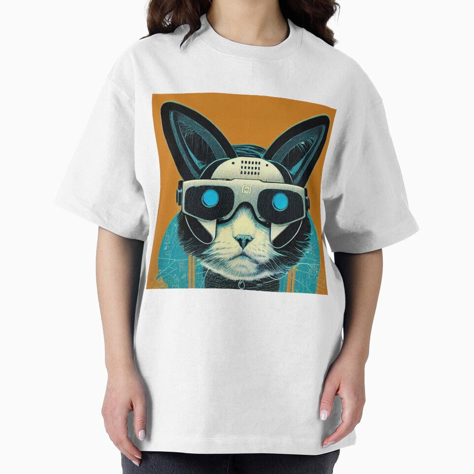 Cyberpunk Cat with VR Headset 2 by Chris Mpasirogloy T-Shirts, Hoodie, Sweatshirt | BlankRebels.com (Image 2)