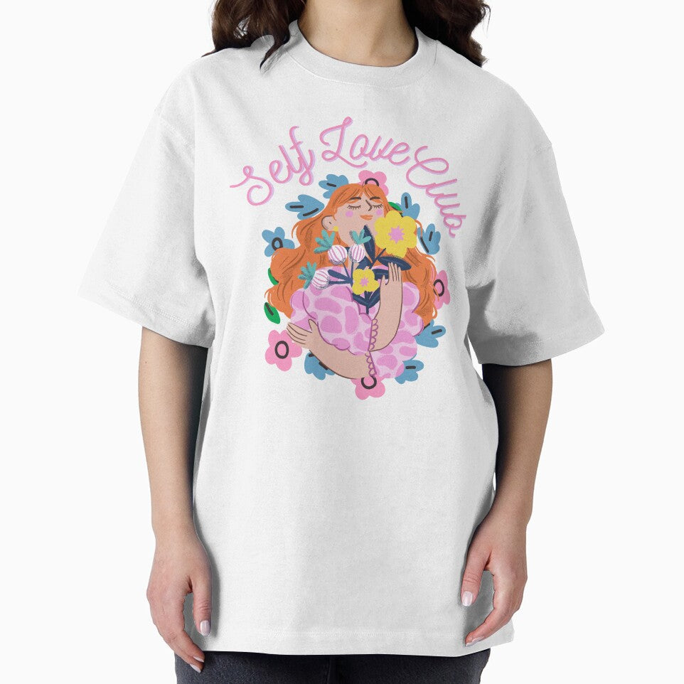 Self Love Club Illustration | Positive Mental Health Art | Cute Floral Girl Design by Wander & Whim Designs... (Image 2)
