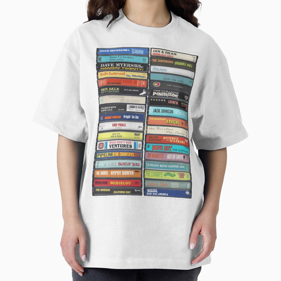 Surfing Music - Surf Anthems - Vintage Cassette Print by Mr Mustard Prints T-Shirts, Hoodie, Sweatshirt (Image 2)