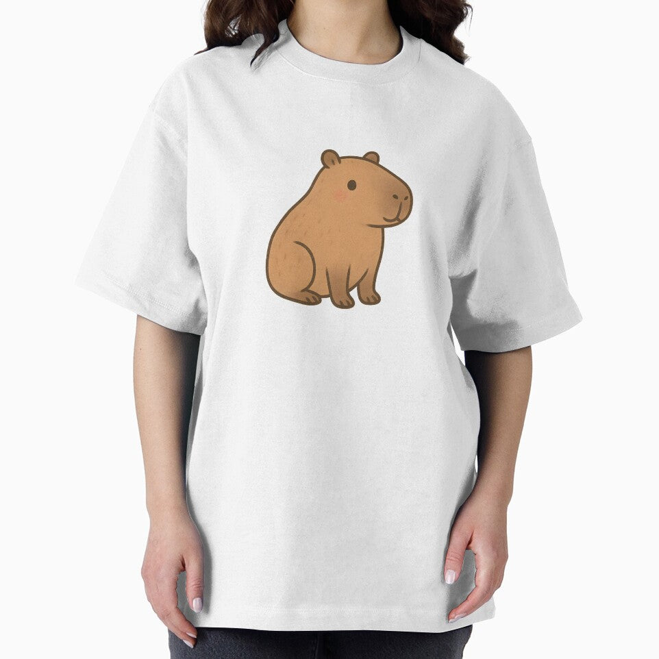Cute Kawaii Capybara Sitting Blush Cheeks T-Shirts, Hoodie, Sweatshirt