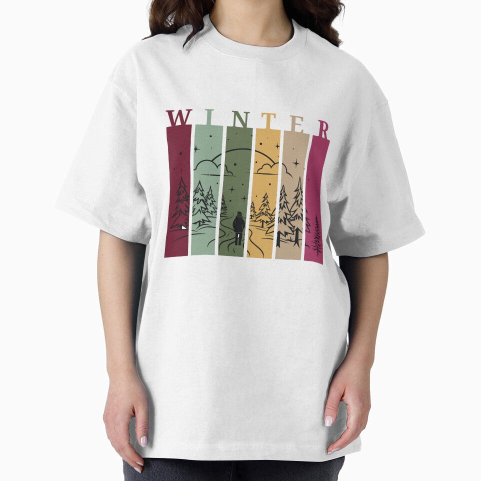 Winter Forest Walk Retro Landscape hoodie/sweater– Scenic Adventure by LUMA HOUSE