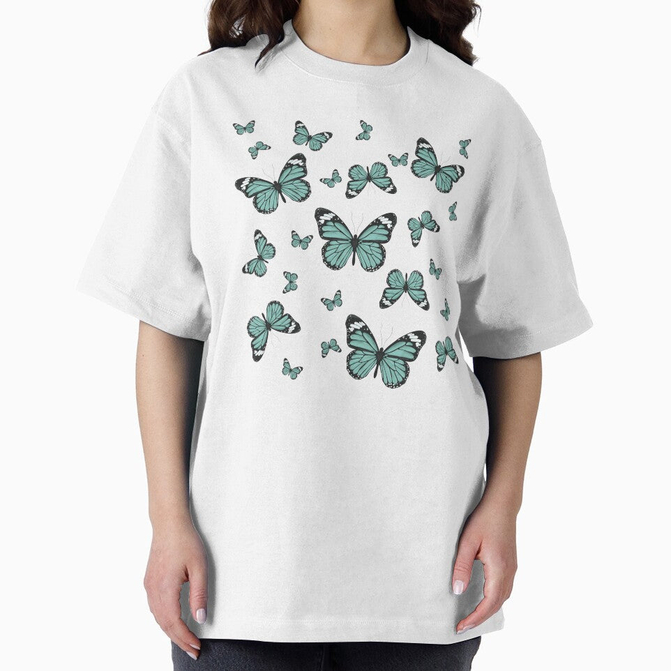 Clutch of Teal/Aqua Monarch Butterflies Illustration by ivyandstone T-Shirts, Hoodie, Sweatshirt | BlankRebels.com (Image 2)