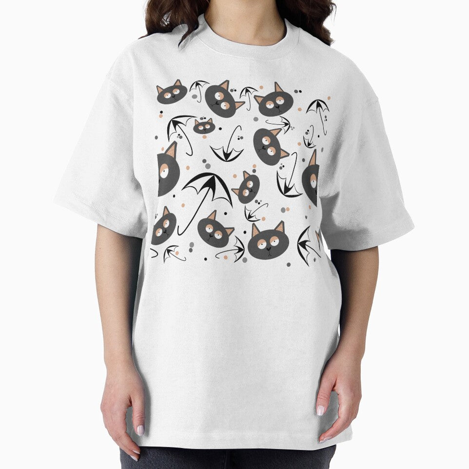 Annoyed Cat And Goth Umbrella Pattern by The Pretty Hippo Company T-Shirts, Hoodie, Sweatshirt | BlankRebels.com (Image 2)