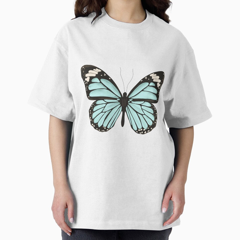 Aqua/Teal Monarch Butterfly Illustration by ivyandstone T-Shirts, Hoodie, Sweatshirt | BlankRebels.com (Image 2)