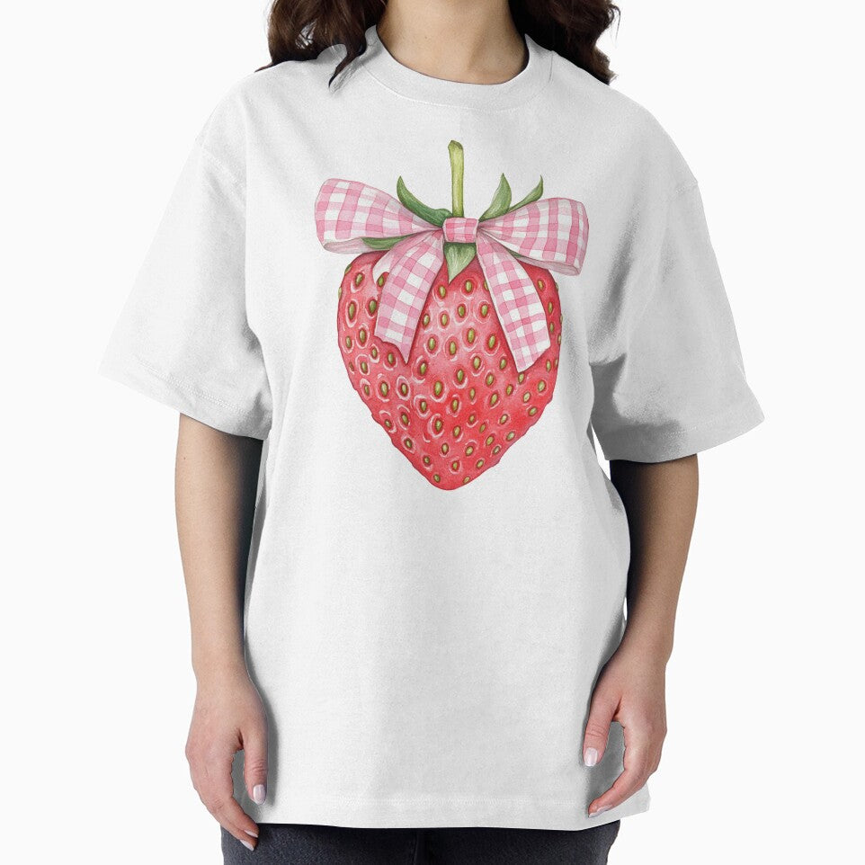 Strawberry coquette bow shirt, Birthday gift for her, Mother’s Day gift, Gift for mom, Gift for Women & Girls,... (Image 2)