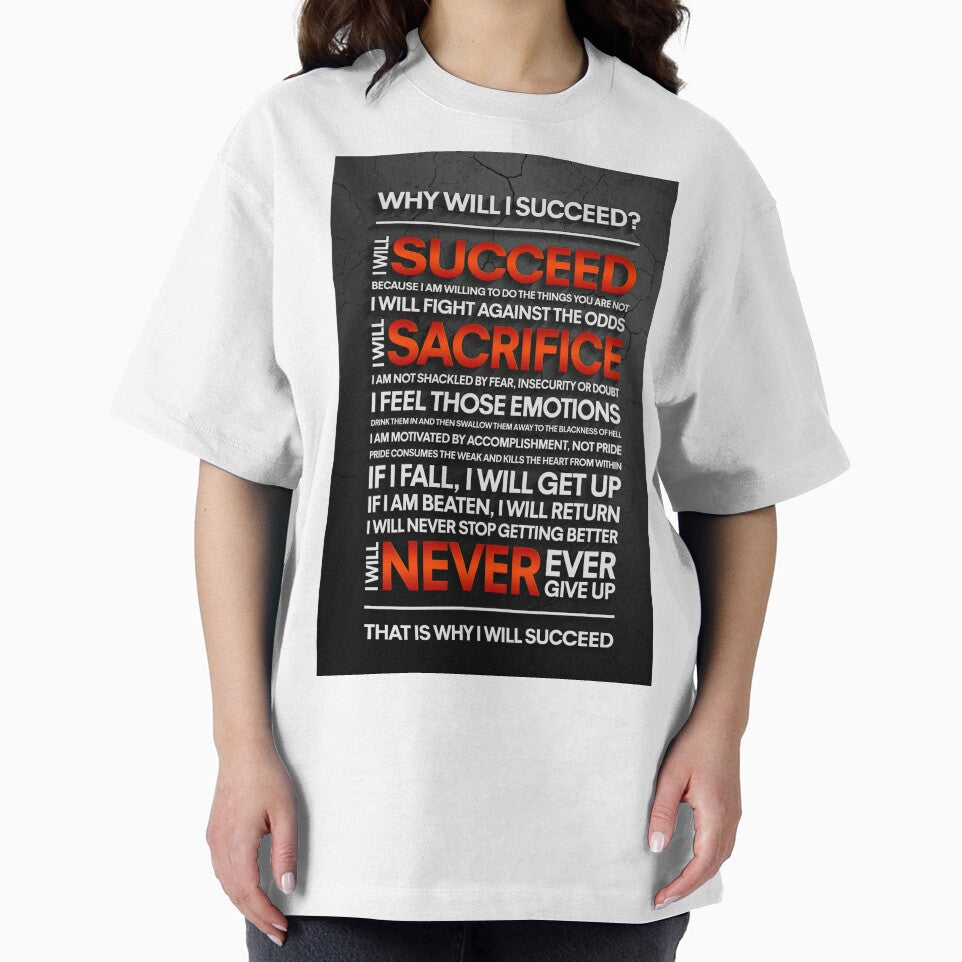 I Will Succeed: Typography Art by Kasner T-Shirts, Hoodie, Sweatshirt | BlankRebels.com (Image 2)