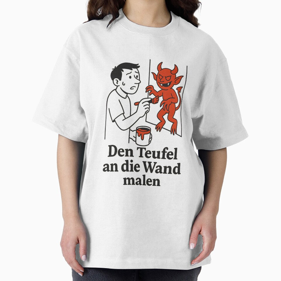 German idiom Den Teufel an die Wand malen To paint the devil on the wall by dark alphabet by dark alphabet... (Image 2)