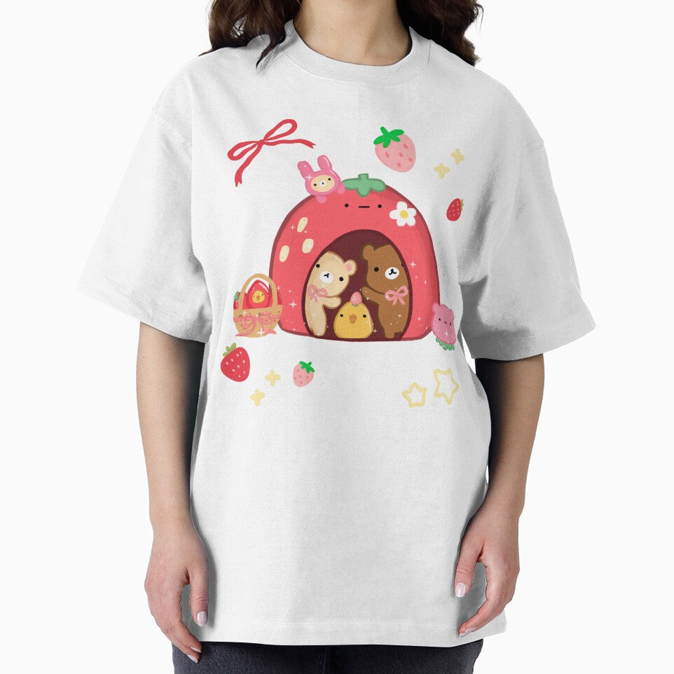 Kawaii Strawberry House and Bears by starbunnykawaii T-Shirts, Hoodie, Sweatshirt | BlankRebels.com (Image 2)