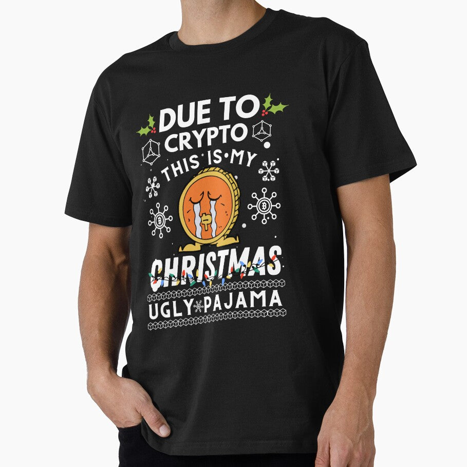 due to inflation this is my ugly bitcoin christmas sweater - bitcoin ugly crypto sweater pajama by wear4gamers... (Image 1)