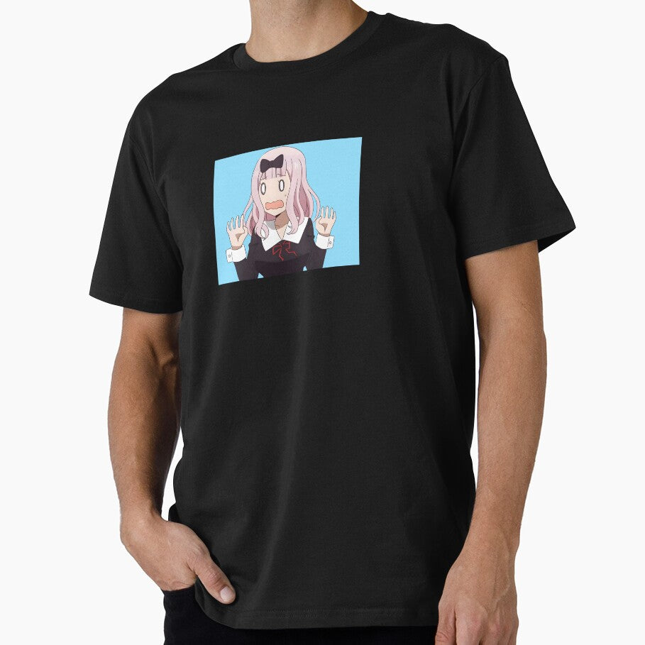 Fujiwara Funny Startled Love Is War Anime Inspired Blue T Shirt by studiodotprints