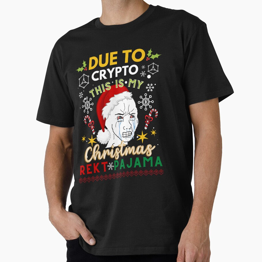 due to inflation this is my ugly crypto christmas sweater - wojak ugly crypto sweater pajama by wear4gamers... (Image 1)