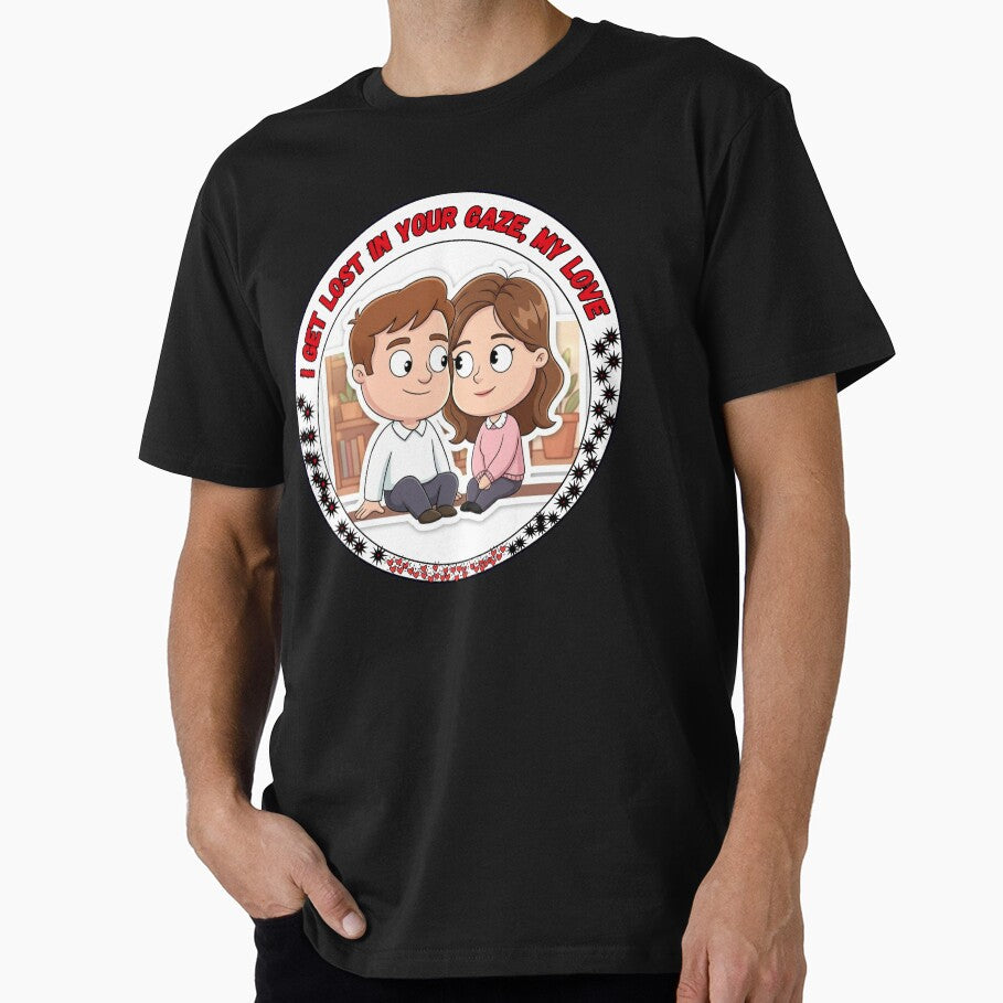 Cute Romantic Couple Illustration With Loving Gaze by XIloveyouX T-Shirts, Hoodie, Sweatshirt | BlankRebels.com (Image 1)