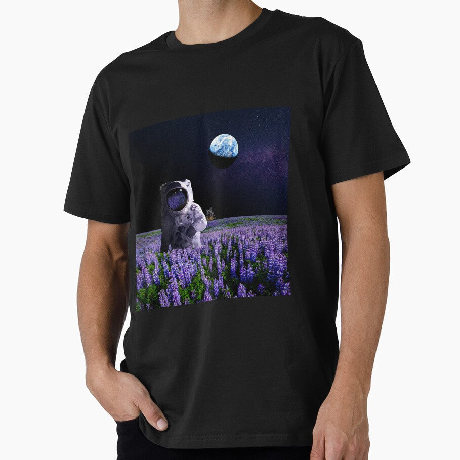 Astronaut on a Lavender Field Moon by Laser Brain, Ink. T-Shirts, Hoodie, Sweatshirt | BlankRebels.com (Image 1)