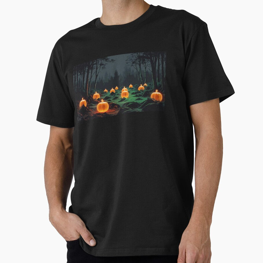 glowing pumpkins in a forest by mommie4444 T-Shirts, Hoodie, Sweatshirt | BlankRebels.com (Image 1)