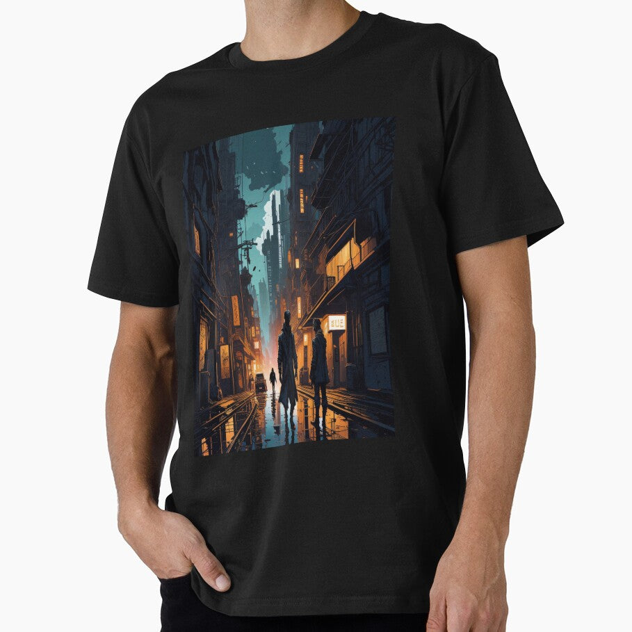 Cyberpunk wet and noir street by shadowartsss T-Shirts, Hoodie, Sweatshirt | BlankRebels.com (Image 1)