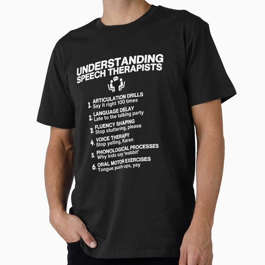 Speech Therapists Unmasked: Talking Made Hilarious (White) by MDi Studio T-Shirts, Hoodie, Sweatshirt (Image 1)