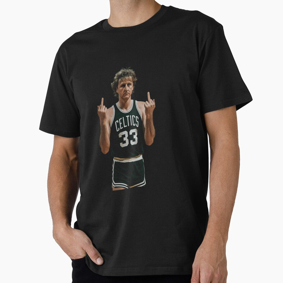 Larry Bird MIDDLE FINGER Retro 90s Meme Basketball Player by ViolaOrn T-Shirts, Hoodie, Sweatshirt (Image 1)