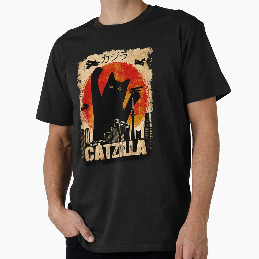 Vintage Catzilla Funny Black Cat T-Shirt by Daily Grind 19 Hoodie, Sweatshirt | BlankRebels.com (Image 1)