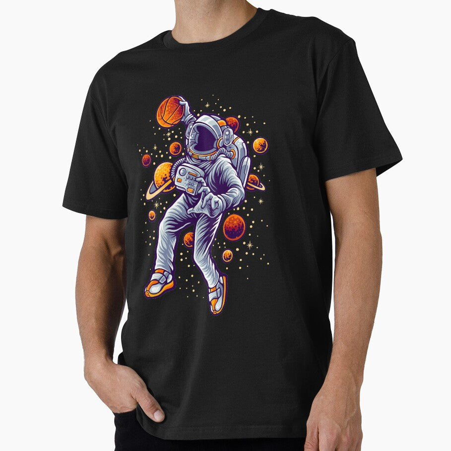 Funny Astronaut playing Basketball in Space by PatternSquare T-Shirts, Hoodie, Sweatshirt | BlankRebels.com (Image 1)