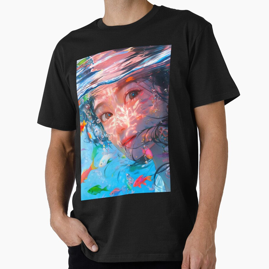 Manga Girl Underwater Fish T-Shirts, Hoodie, Sweatshirt