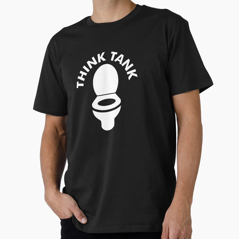 THINK TANK, COMMODE, Funny, Sarcastic Quote, Class, student life, Sticker, Hoodie, T-Shirt, text only design by... (Image 1)