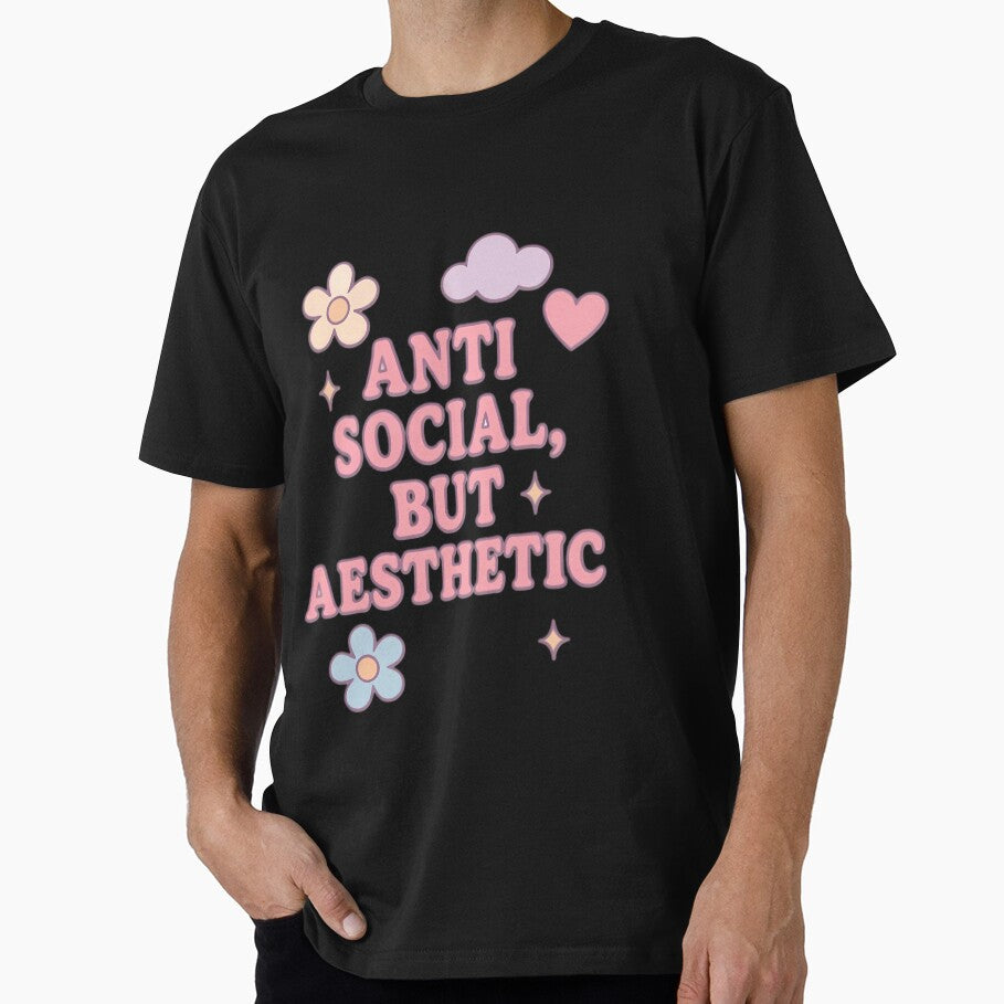 Anti Social But Aesthetic – Cute Pastel Quote Design for Introverts. by Artistry-Nadia