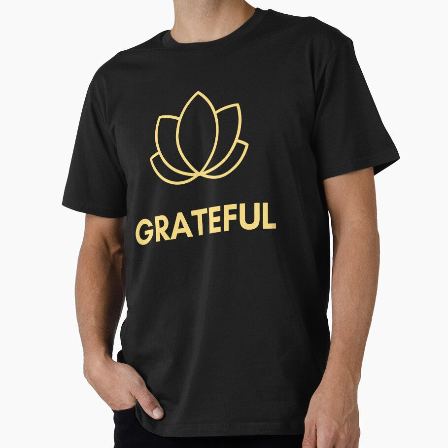 Grateful Yoga Lotus Design by Liniskop T-Shirts, Hoodie, Sweatshirt | BlankRebels.com (Image 1)