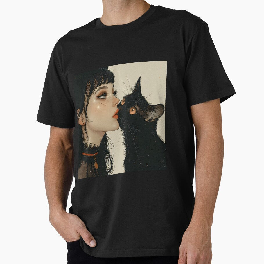 Midnight Whispers: Gothic Muse and Her Shadow Cat by QNTR CULT T-Shirts, Hoodie, Sweatshirt | BlankRebels.com (Image 1)