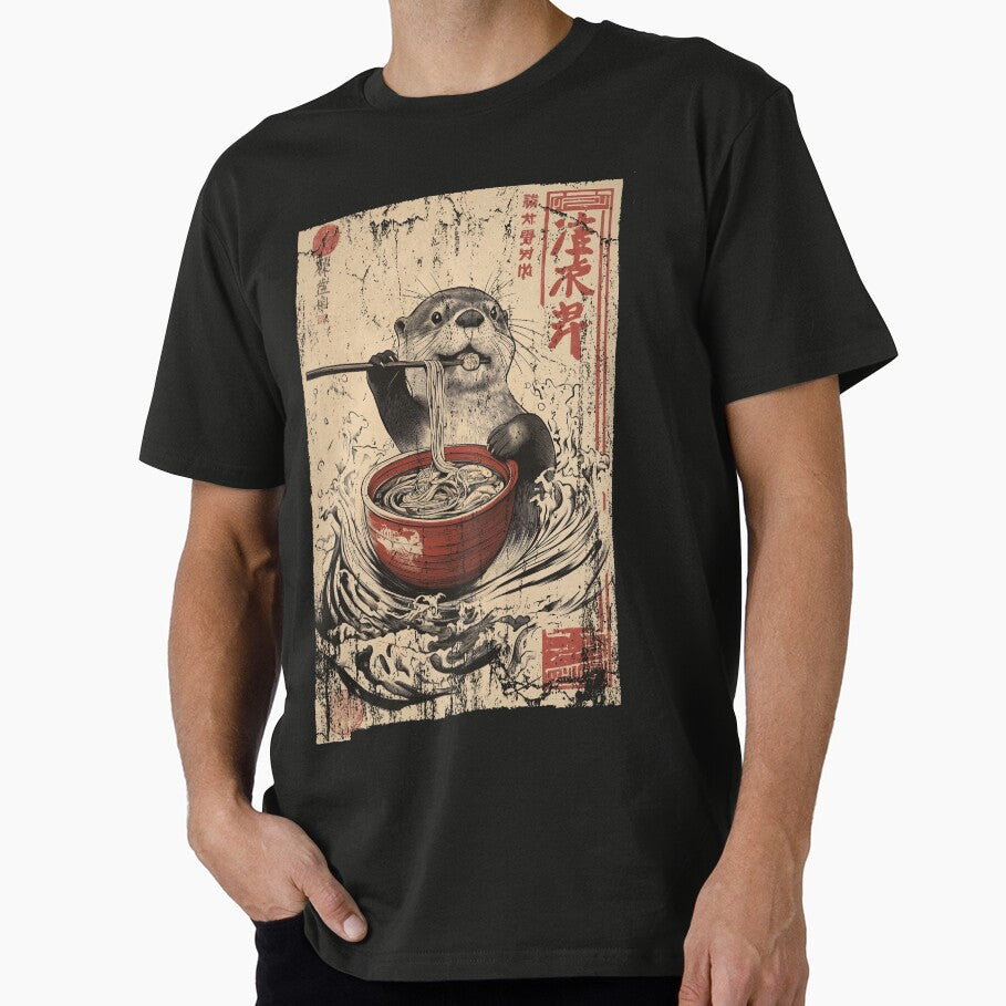 Cool otter eating ramen - japanese style by Gaviani Design Studio