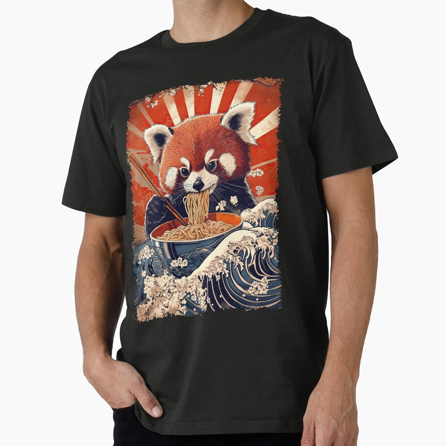 Red Panda eating ramen - Japanese Art by Gaviani Design Studio T-Shirts, Hoodie, Sweatshirt | BlankRebels.com (Image 1)