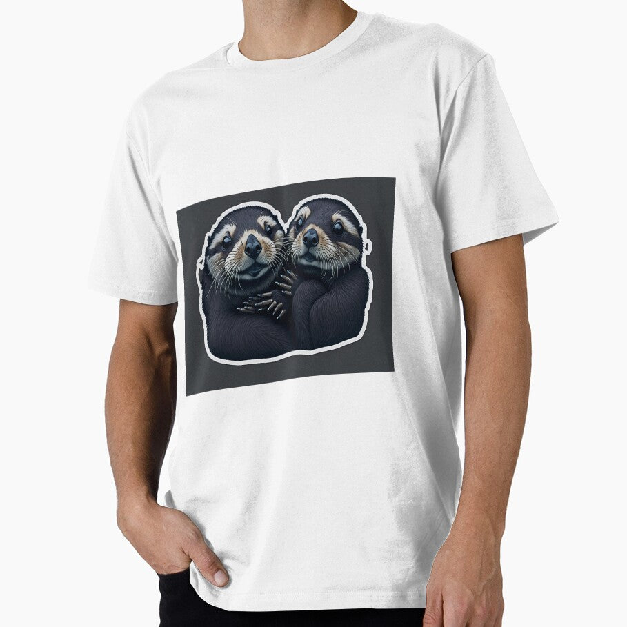 User Significant Otters - Otters Holding Hands Sticker by spower93 T-Shirts, Hoodie, Sweatshirt | BlankRebels.com (Image 1)