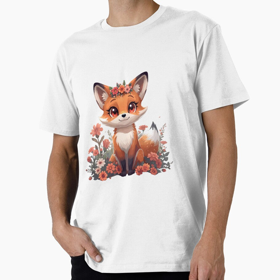Cute fox with flower wreath by SimonsDesignArt T-Shirts, Hoodie, Sweatshirt | BlankRebels.com (Image 1)