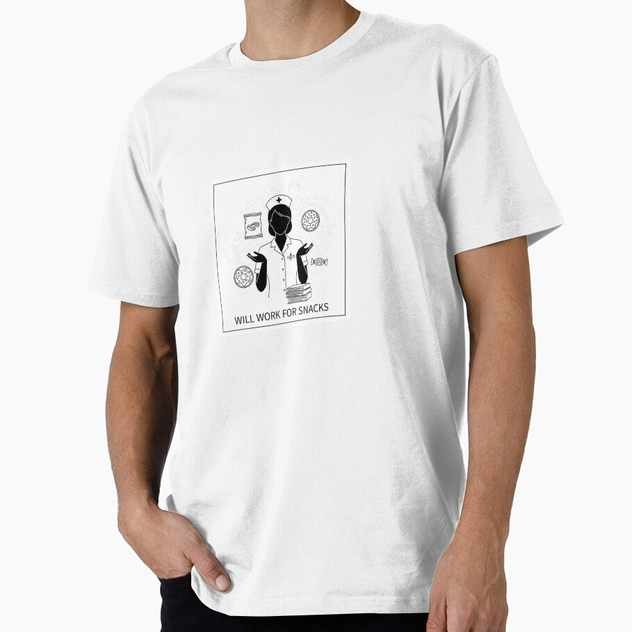 Nurse Sticker - Work for Snacks Minimalist Gift by OrikuStudio T-Shirts, Hoodie, Sweatshirt | BlankRebels.com (Image 1)