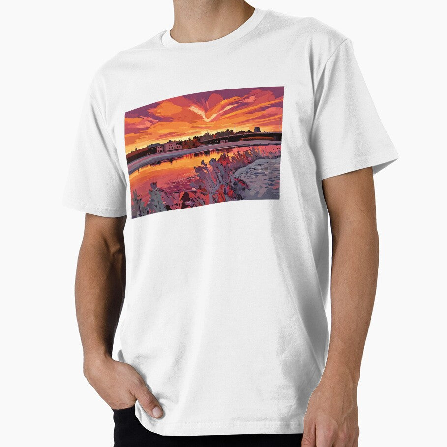 Winter Sunset on the Lake by tomorrowsart T-Shirts, Hoodie, Sweatshirt | BlankRebels.com (Image 1)