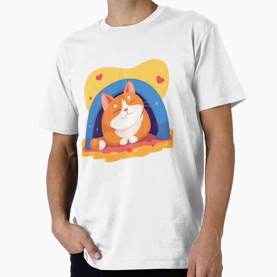 Happy Orange Cat | Cute Colorful Kawaii Cat Art by LemonHorse T-Shirts, Hoodie, Sweatshirt | BlankRebels.com (Image 1)