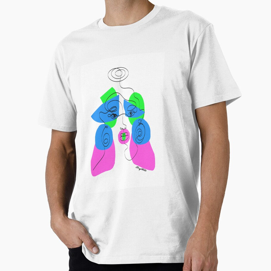 Face Line Art - Colors by VivartDesigns T-Shirts, Hoodie, Sweatshirt | BlankRebels.com (Image 1)