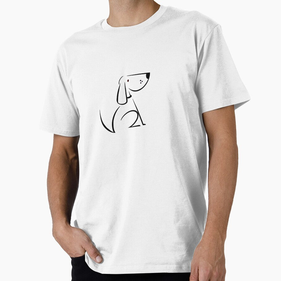 Quiet Dog – Minimal Line Illustration by Sklines Art | Mrz Danelli T-Shirts, Hoodie, Sweatshirt | BlankRebels.com (Image 1)