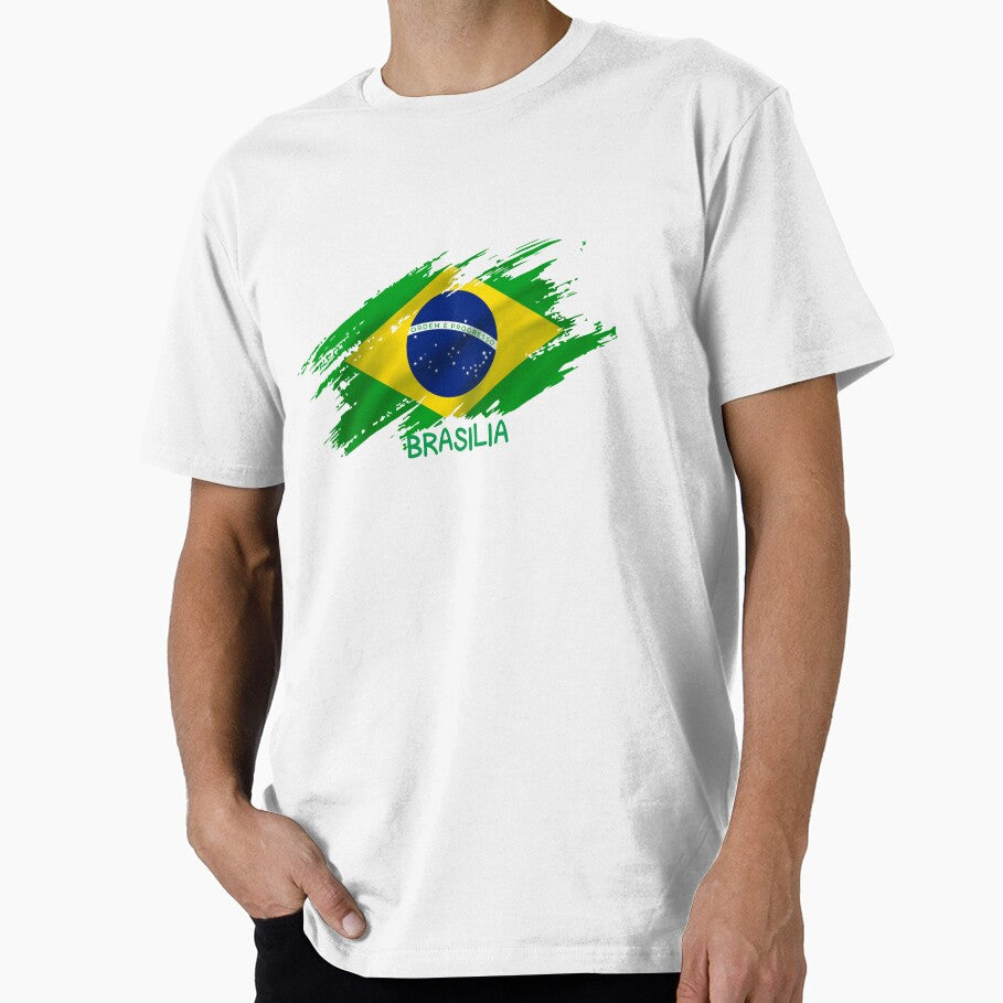 Brasilia Brazil Flag Grunge Brush Stroke Art by rich-moda