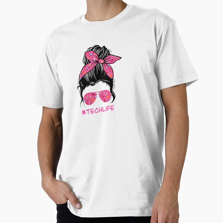 Tech Life Messy Bun by ItsaMomThingLLC T-Shirts, Hoodie, Sweatshirt | BlankRebels.com (Image 1)