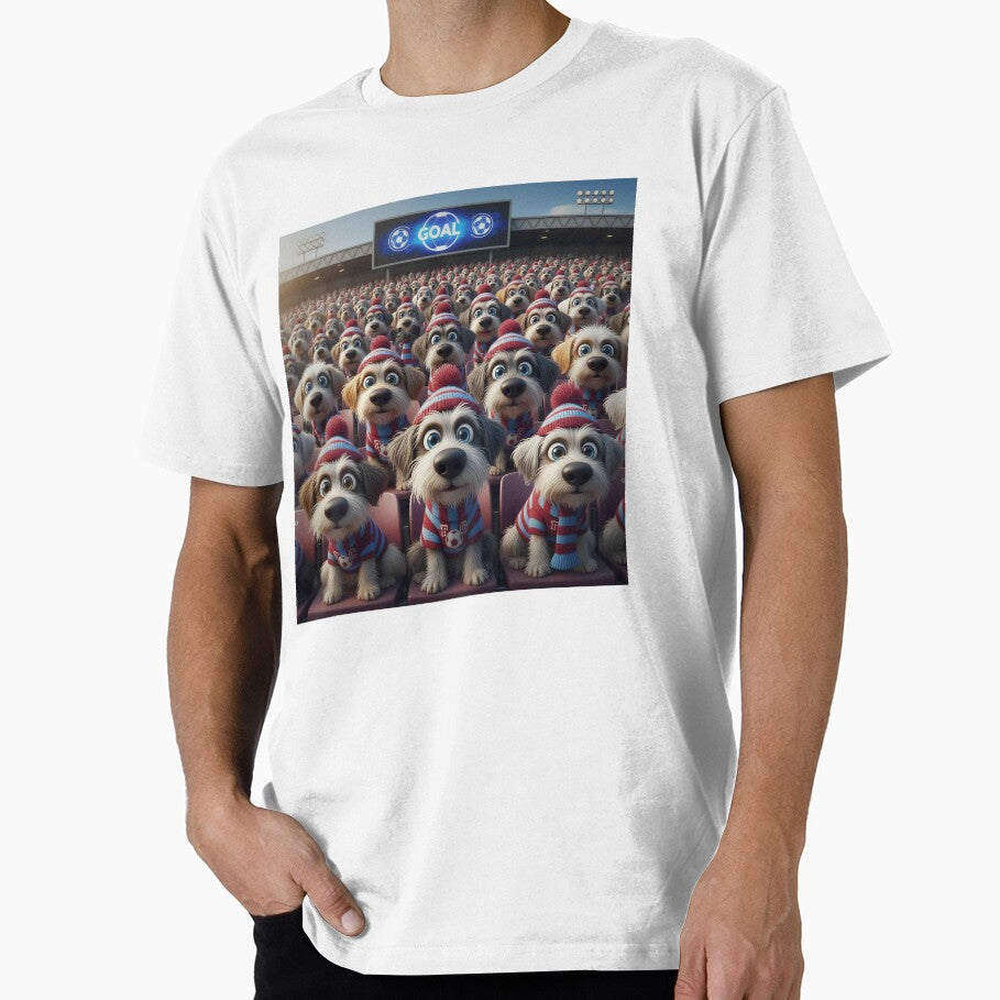 Cute Cartoon Dogs as Soccer Fans in Stadium Crowd by Pixel Pout